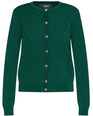 Versace Cardigan Boutonné À Col V - Vert