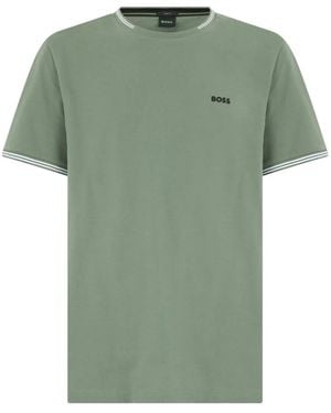 BOSS Stripe-Trim T-Shirt - Green