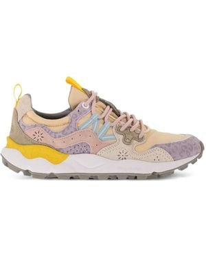 Flower Mountain Yamano 3 Floral-Motif Panelled Trainers - White