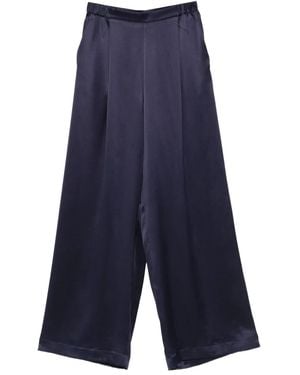 Carine Gilson Wide Leg Satin Pyjama Pants - Blue