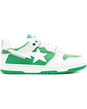 A Bathing Ape Star-Embellished Trainers - Green