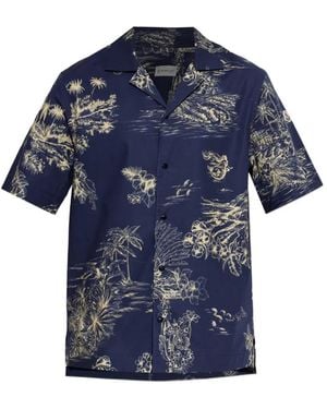 Moncler Island-Print Shirt - Blue