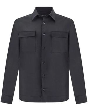 Paul & Shark Button-Up Chest-Pocket Overshirt - Blue