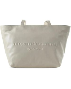 Alexander Wang Medium Embossed-Logo Tote Bag - Grey