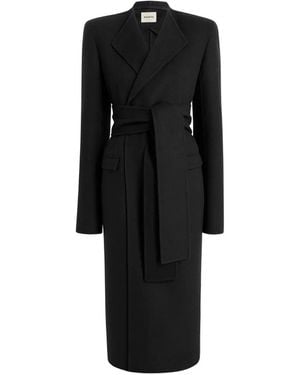 KHAITE Manteau Jelson À Taille Ceinturée - Black