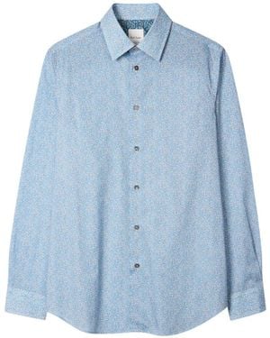 Paul Smith Regular-Fit Light Liberty Floral Print Shirt - Blue
