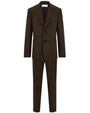 Ferragamo Wool Pinstripe Suit - Brown