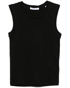 Helmut Lang Logo-Embroidered Tank Top - Black