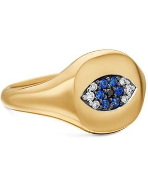 David Yurman 18Kt Cable Collectibles Evil Eye Sapphire And Diamond Pinky Ring (9.7Mm) - Multicolour