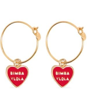 Bimba Y Lola ハート フープピアス - レッド