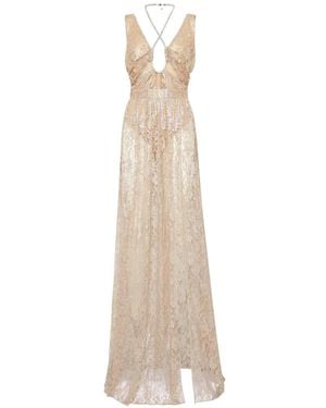 Philipp Plein Lace Cut-Out Maxi Dress - White