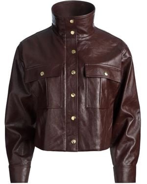 Alice + Olivia James Funnel-Neck Jacket - Brown