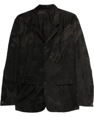 Christian Peau Floral Patterned Blazer - Black