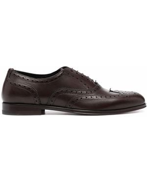 SCAROSSO Judy Lace-Up Leather Brogues - Brown