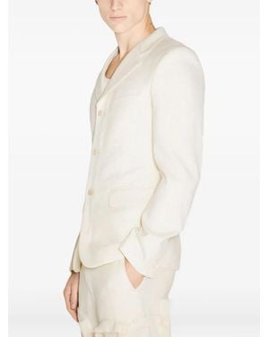 Comme des Garçons Button-Fastening Notched-Lapel Blazer - White