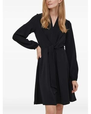 DKNY Tie-Fastening Long-Sleeve Dress - Black