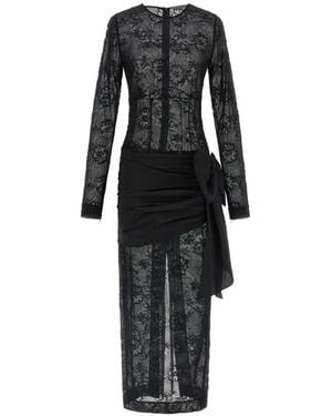 Alessandra Rich Lace Bow Dress - Black