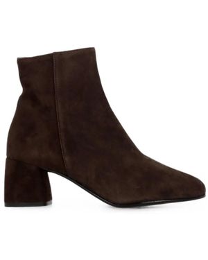 Status Bottines À Talon Épais Et Fermeture Zippée Sur Le Côté - Brown