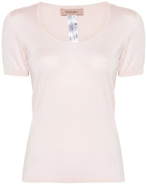 Twinset Knitted Silk Top - Pink