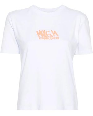 MSGM T-Shirt Con Applicazione Logo - Bianco