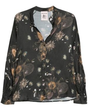 Semicouture Floral-Pattern Top - Black