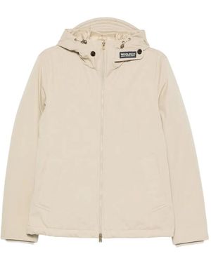 Woolrich Hooded Zip-Up Jacket - Natural