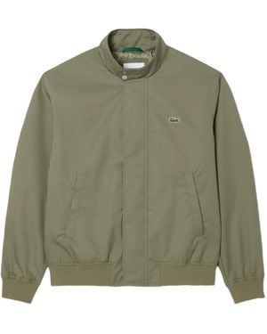 Lacoste Logo-Patch Zip-Up Bomber Jacket - Green
