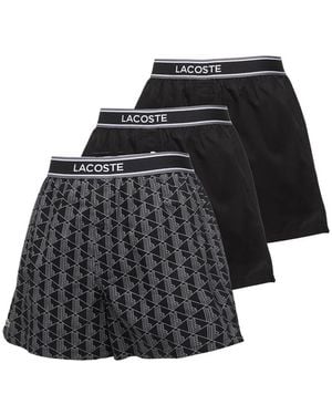 Lacoste Lot De Trois Boxer À Imprimé Monogrammé - Noir