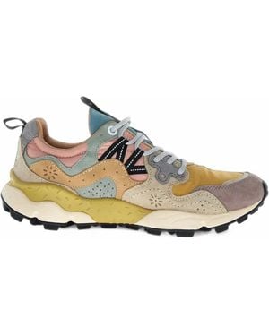 Flower Mountain Suede-Panelled Trainers - White