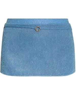 Oséree Glitter-Detailing Mini Skirt - Blue