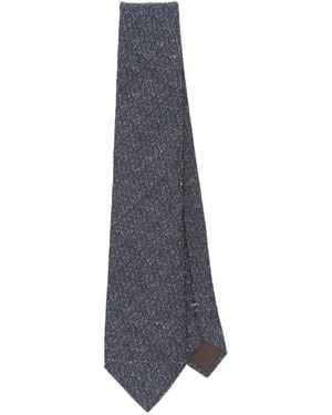 Canali Speckled Silk-Wool Tie - Blue