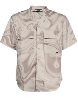 BALR Swirl-Print Flap-Pocket Shirt - White