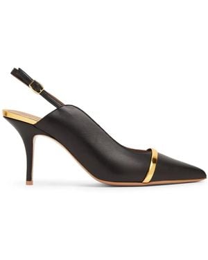Malone Souliers Marion 70 Leather Slingback Court Shoes - Metallic