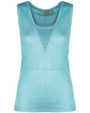 PHO® Firenze Sleeveless Round-Neck Top - Blue