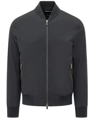 ZEGNA Zip-Up Blouson Jacket - Black