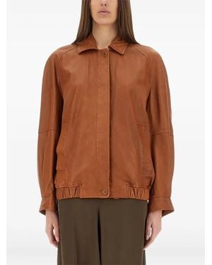 Salvatore Santoro Veste Bomber En Cuir - Brown