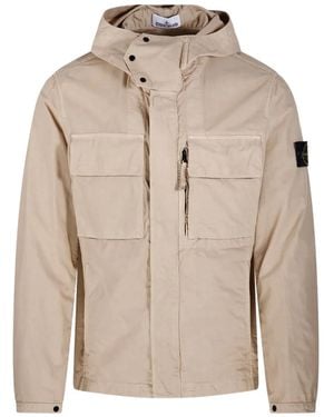 Stone Island Hooded pocket jacket - Natur