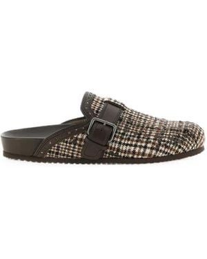 Brunello Cucinelli Dazzling Muiltjes Verfraaid Met Pailletten En Pied-De-Poule Print - Meerkleurig