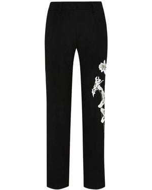 Oscar de la Renta Watercolour Orchid パンツ - ブラック
