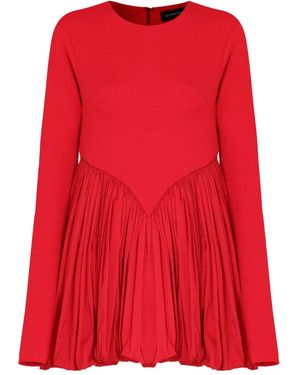 Olympiah Pleated Balloon Mini Dress - Red
