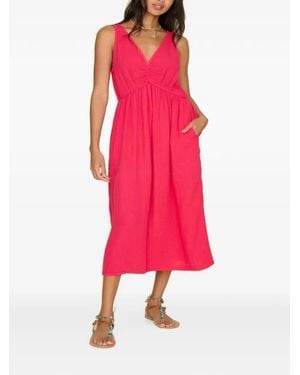 Xirena Faedra Cotton Midi Dress - Red