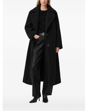 AllSaints Abrigo Freddie De Pelo Artificial - Negro