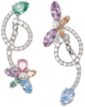 Swarovski X Ariana Grande Asymmetrical Crystal Earrings - White