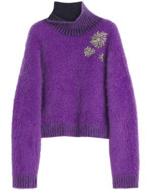 Lanvin Brushed-Effect Jumper - Purple