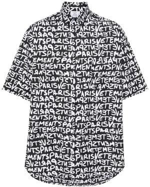 Vetements Logo-Print Cotton Shirt - White