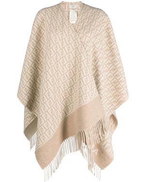 Fendi Cape Met Monogram - Naturel