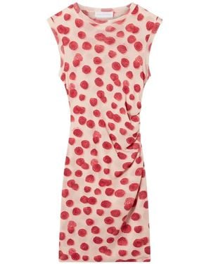 Stella McCartney Raspberry-Print Ruched Mini Dress - White