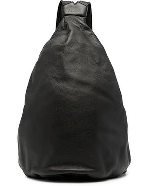 discord Yohji Yamamoto Sac À Dos En Cuir À Logo Embossé - Noir