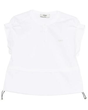 Fendi Blouse À Ourlet À Lien De Resserrage - White