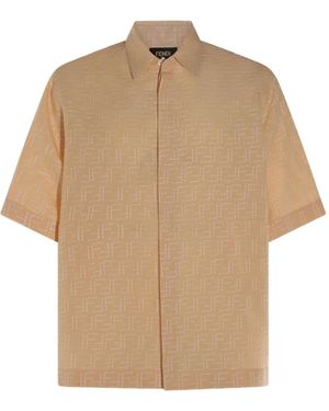 Fendi Hemd Mit Ff-Muster - Natur
